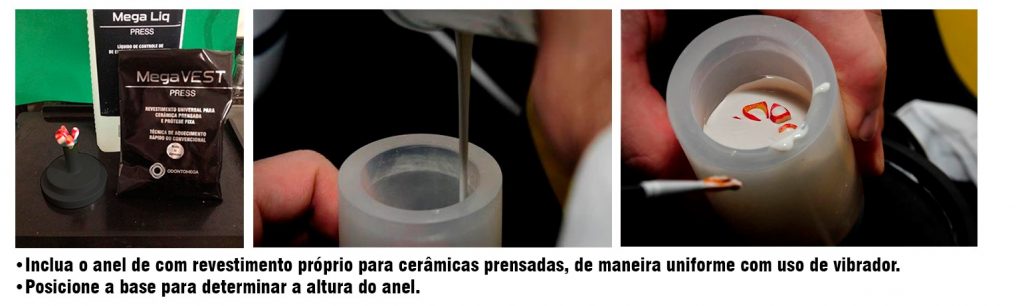 Incluir um anel de revestimento para prensagem de dissilicato de lítio